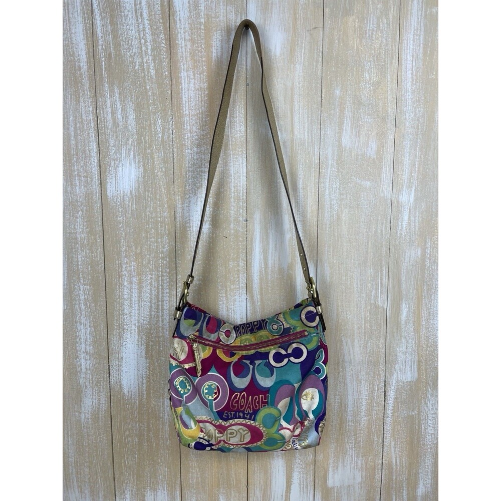 Coach Poppy Collection Signature Graffiti 1941 Cross Body Bag Colorful *read - Picture 3 of 16